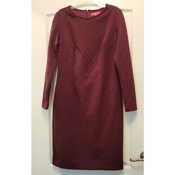 Betsey Johnson Long Sleeve Round Neck Dress Size 12 Burgundy NWT 80s - Picture 11 of 16